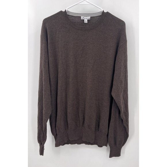 Peter Millar Crown Soft Merino Wool Silk Lightweight Sweater Size XXL Brown - Picture 1 of 5